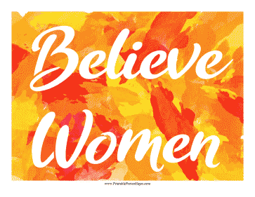 Believe Women Protest Sign