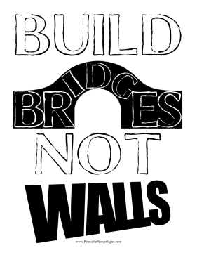 Bridges Not Walls Protest Sign