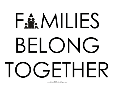 Families Belong Together Protest Sign